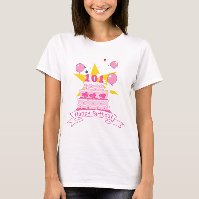 101 Year Old Birthday Cake T-Shirt (Front)