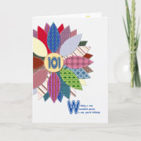 101 years old, stitched flower birthday