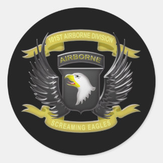 101st Airborne 3D Classic Round Sticker