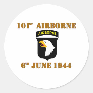 101st Airborne D-Day Normandy Classic Round Sticker