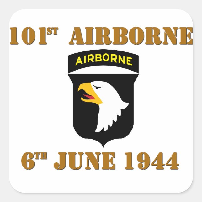 101st Airborne D-Day Normandy Square Sticker (Front)