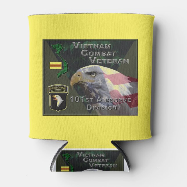 101st Airborne Div Vietnam Combat Veteran Can Cooler (Front)