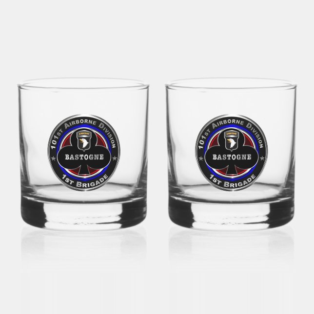 101st Airborne Division 1st Brigade Whiskey Glass (Front)
