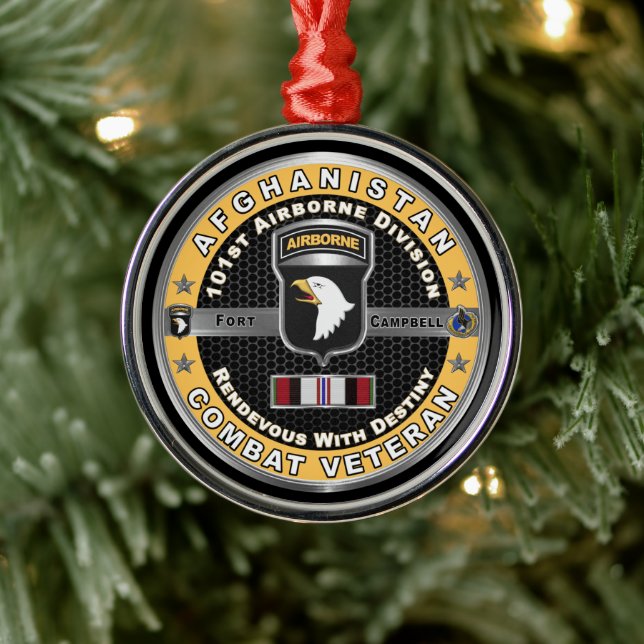 101st Airborne Division Afghanistan Veteran Metal Tree Decoration (Tree)
