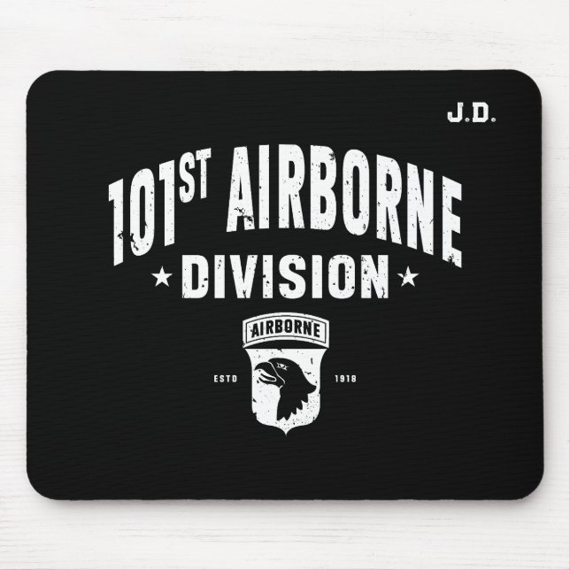 101st Airborne Division Customisable Black Mouse Pad (Front)