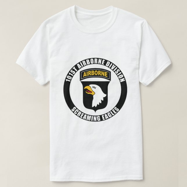 101st Airborne Division Famous Motto Military Vete T-Shirt (Design Front)