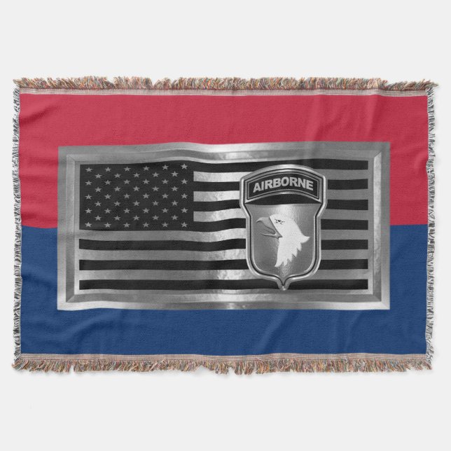 101st Airborne Division Fort Campbell Throw Blanket (Front)