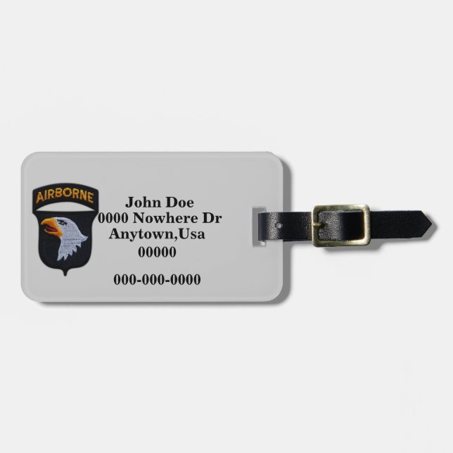 101st airborne division patch luggage tag (Front Horizontal)