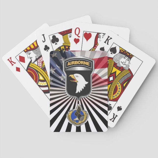 101st Airborne Division Rakkasans Patch Playing Cards (Back)