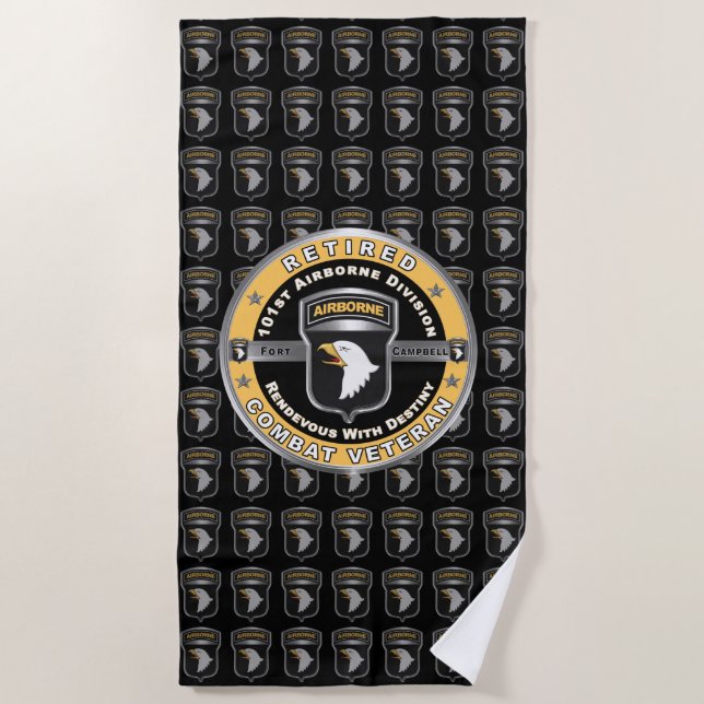 101st Airborne Division Retired Beach Towel (Front)