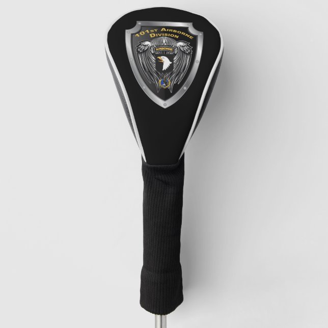 101st Airborne Division “Screaming Eagles” Shield Golf Head Cover (Front)