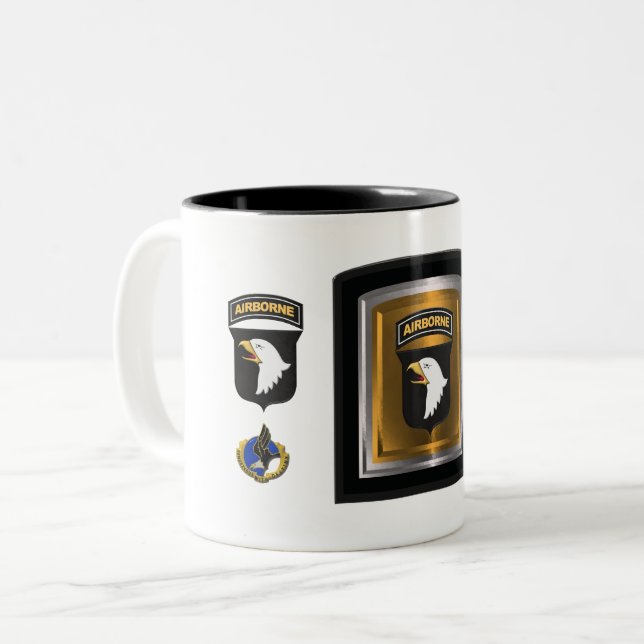 101st Airborne Division “Screaming Eagles” Two-Tone Coffee Mug (Front Left)