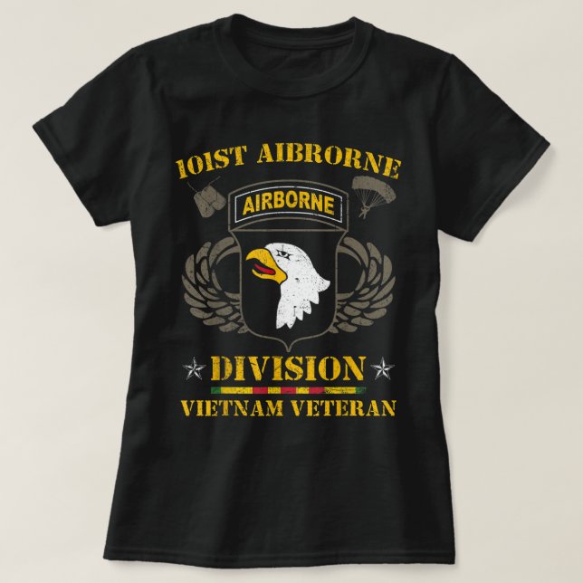 101st Airborne Division Vietnam Veteran Tshirt, Ve T-Shirt (Design Front)