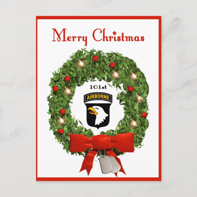 101st Airborne Military Christmas Postcard (Front)