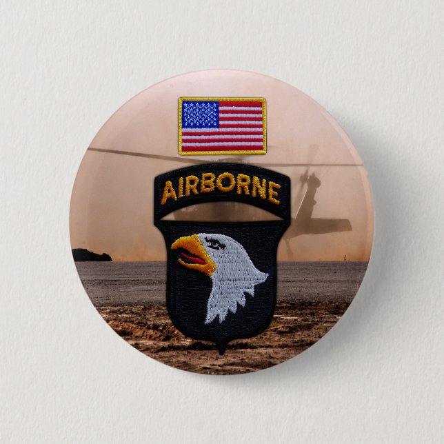 101st airborne screaming eagles veterans Button (Front)