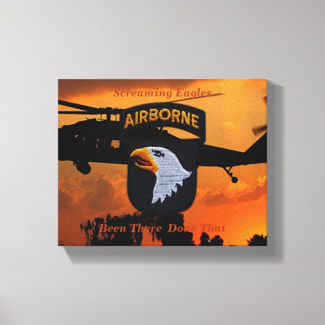 101st airborne screaming eagles veterans vets canvas print (Front)