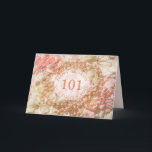 101st Birthday card for sister, pearls and petals<br><div class="desc">101st birthday greetings for sister with pearls and petals. A beautiful way to wish your sister a happy birthday. Pink pearls lie an a bed of pink and white petals. A very feminine card for a woman. Celebrate a sister's birthday with petals and pearls. A really elegant card to give...</div>