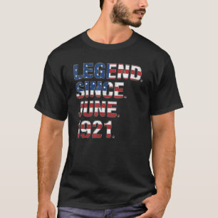 101st Birthday Legend Since June 1921 Usa Flag 101 T-Shirt