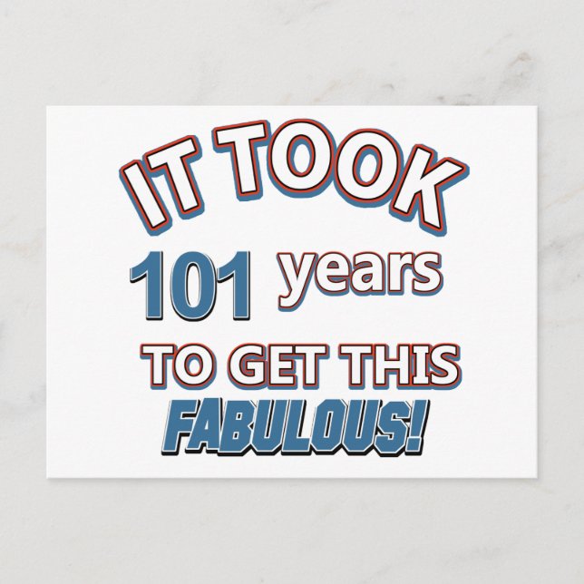 101st year birthday designs postcard (Front)
