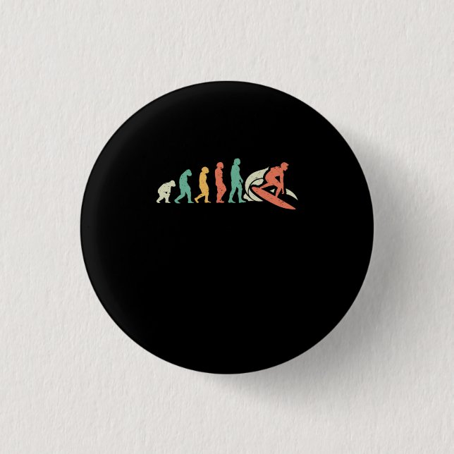 102.Surfing Surfersurfboardevolution Surfer Surfer 3 Cm Round Badge (Front)