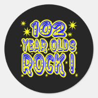 102 Year Olds Rock! (Blue) Sticker
