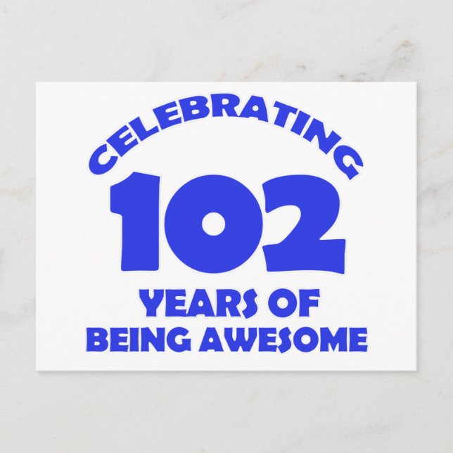 102 years old birthday designs postcard (Front)
