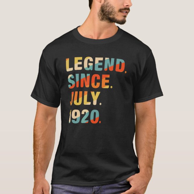 102nd Birthday  102 Years Old Legend Since July 19 T-Shirt (Front)