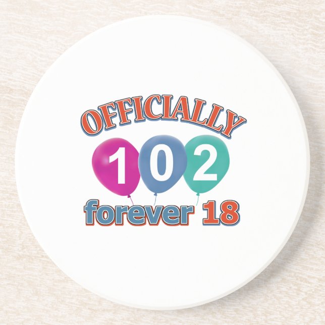102nd birthday designs coaster (Front)