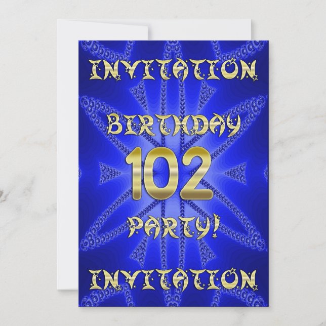 102nd Birthday party invitation (Front)
