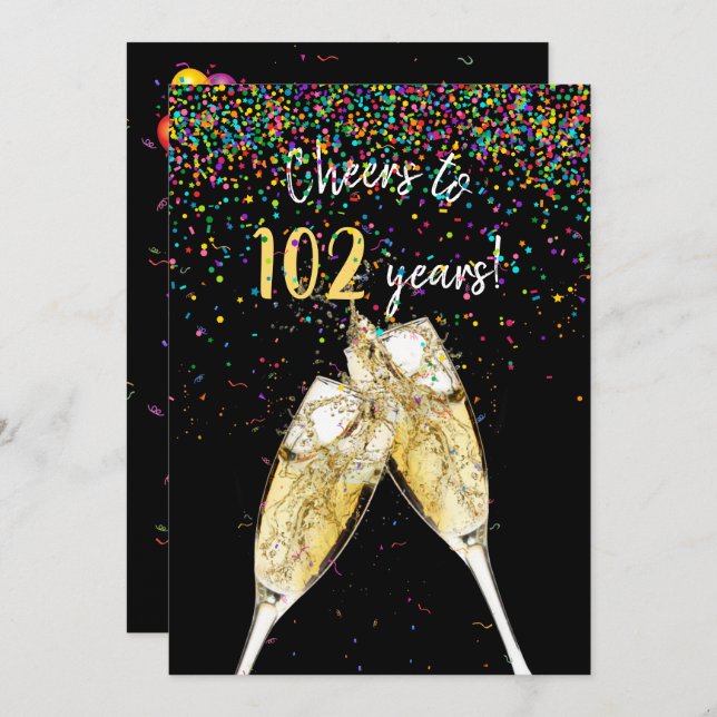 102nd Birthday party Invitation (Front/Back)