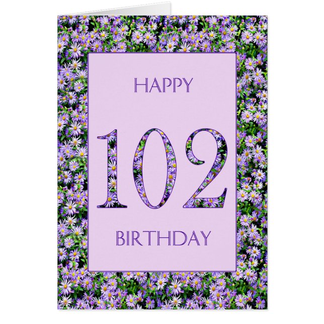 102nd Birthday Purple Daisies (Front)
