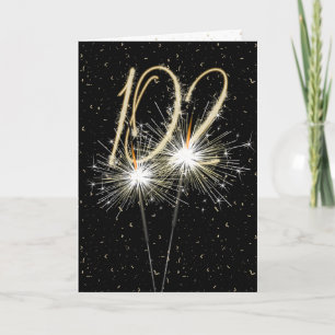 102nd Birthday Sparkler on black Card