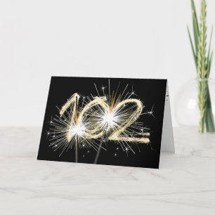 102nd Birthday Sparklers on Black   Card