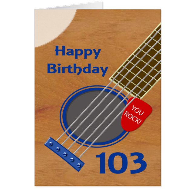 103rd Birthday Guitar Player Birthday (Front)