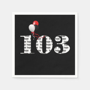 103rd Birthday party balloons Napkin