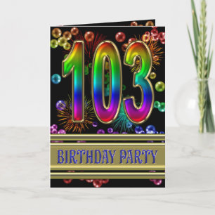 103rd Birthday party Invitation