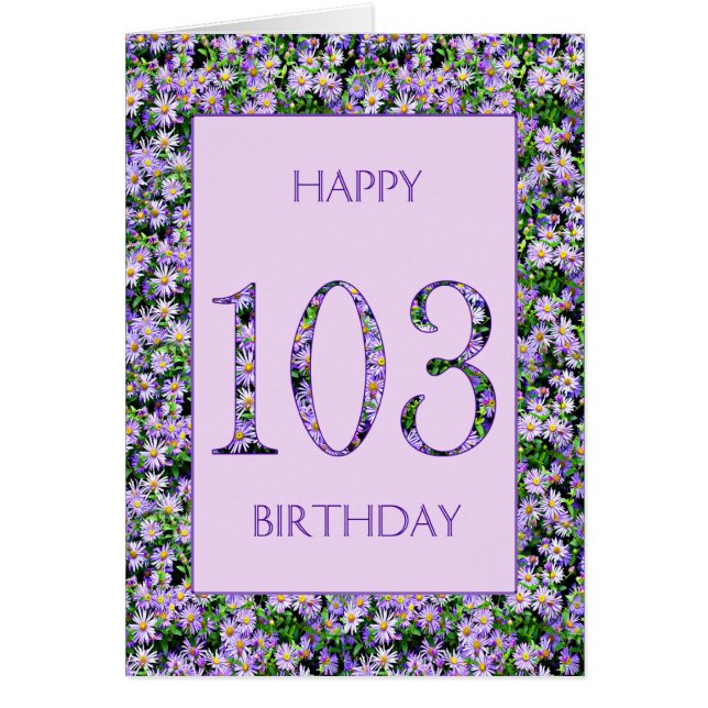 103rd Birthday Purple Daisies (Front)