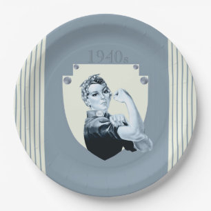1040s theme paper plate