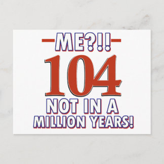 104th birthday designs postcard