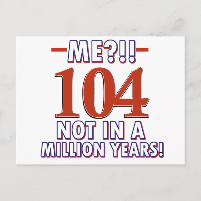 104th birthday designs postcard (Front)
