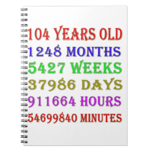 104th Birthday Milestones Notebook
