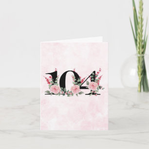 104th Birthday Paper Card - Floral Age 104