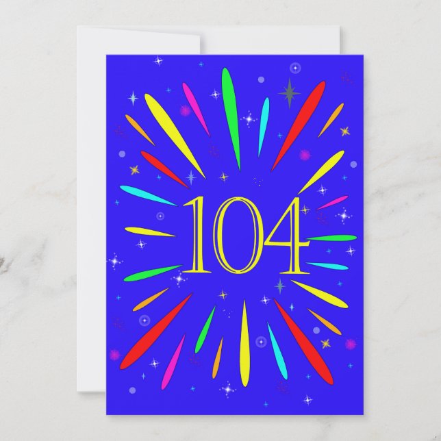 104th Birthday Party Invitation Explosion  (Front)