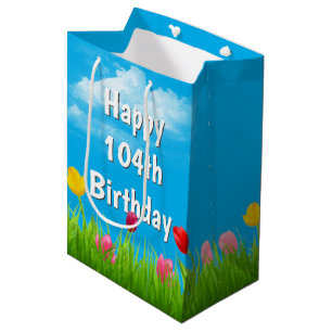 104th Birthday Tulips Medium Gift Bag