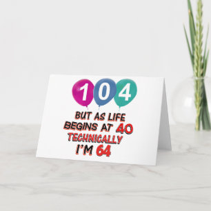 104th year birthday designs card