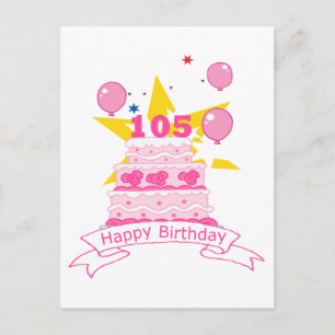 105 Year old Birthday Cake Postcard