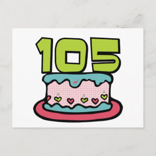 105 Year Old Birthday Cake Postcard