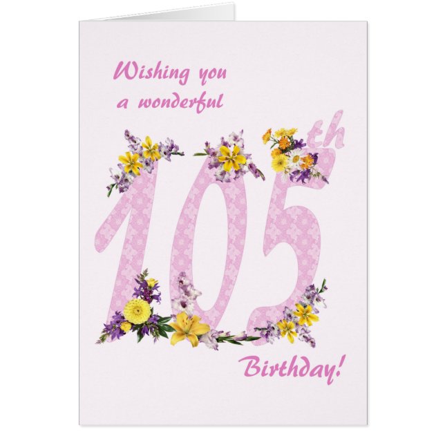 105th Birthday Flower Decorated Numbers (Front)
