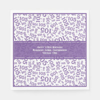 105th Birthday Modern Number Pattern Purple/White