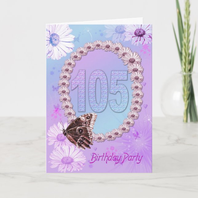 105th Bithday party Invitation (Front)